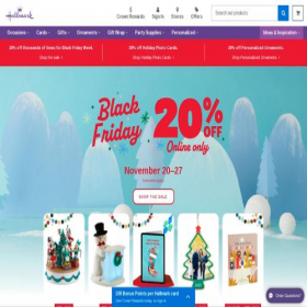 Скриншот главной страницы сайта hallmark.com