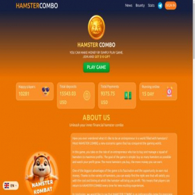 Скриншот главной страницы сайта hamster-combo.biz