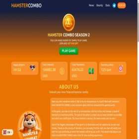 Скриншот главной страницы сайта hamster-combo.cc