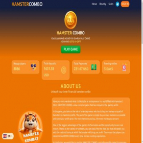 Скриншот главной страницы сайта hamster-combo.pro