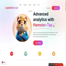 Скриншот главной страницы сайта hamster-tap.com