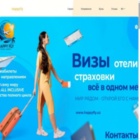 Скриншот главной страницы сайта happyfly.uz