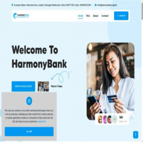 Скриншот главной страницы сайта harmonybank.capital