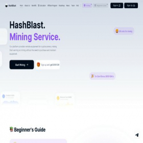 Скриншот главной страницы сайта hashblast.co