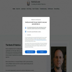 Скриншот главной страницы сайта hatchjs.com