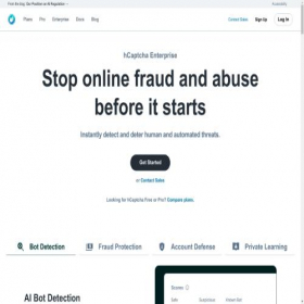 Скриншот главной страницы сайта hcaptcha.com