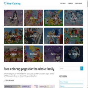 Скриншот главной страницы сайта heartcoloring.com
