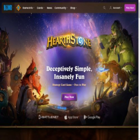 Скриншот главной страницы сайта hearthstone.blizzard.com
