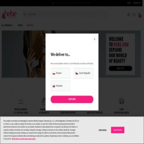 Скриншот главной страницы сайта hebe.com
