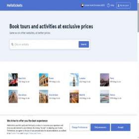 Скриншот главной страницы сайта hellotickets.ae