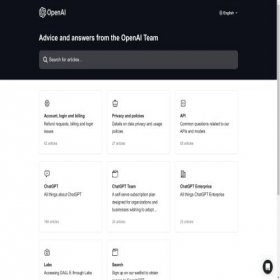 Скриншот главной страницы сайта help.openai.com