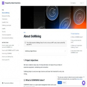 Скриншот главной страницы сайта help.token.gomining.com