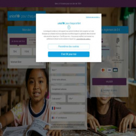 Скриншот главной страницы сайта help.unicef.org
