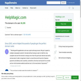 Скриншот главной страницы сайта helpmagic.com