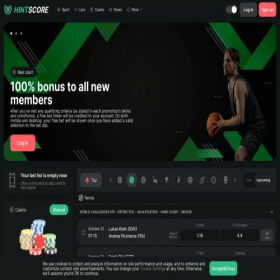 Скриншот главной страницы сайта hintscore.com