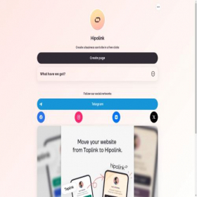 Скриншот главной страницы сайта hipolink.me