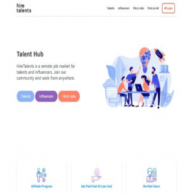 Скриншот главной страницы сайта hiretalents.com