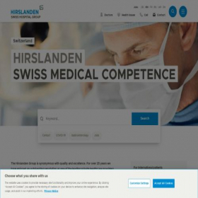 Скриншот главной страницы сайта hirslanden.com