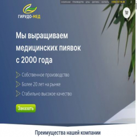 Скриншот главной страницы сайта hirudomed.ru