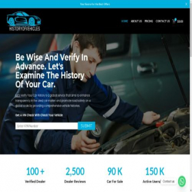 Скриншот главной страницы сайта historyofvehicle.com