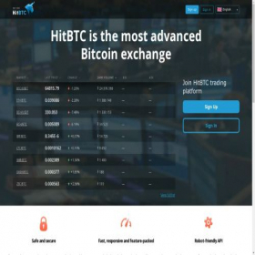 Скриншот главной страницы сайта hitbtc.com