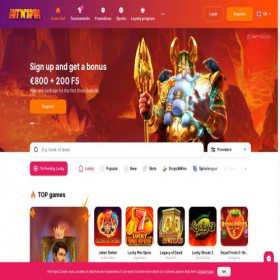 Скриншот главной страницы сайта hitnspin.com