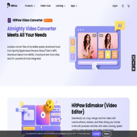 Скриншот главной страницы сайта hitpaw.com