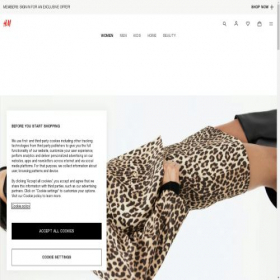 Скриншот главной страницы сайта hm.com