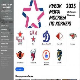 Скриншот главной страницы сайта hockey-tickets.ru