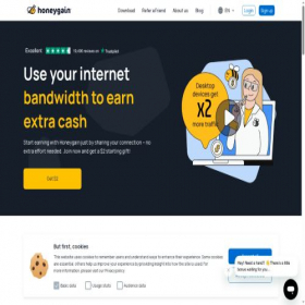 Скриншот главной страницы сайта honeygain.com