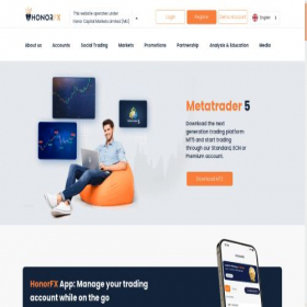 Скриншот главной страницы сайта honorfx.com