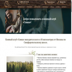 Скриншот главной страницы сайта horse-way.ru