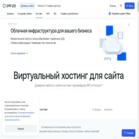 Скриншот главной страницы сайта hosting.reg.ru