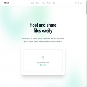 Скриншот главной страницы сайта hostize.com