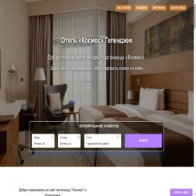 Скриншот главной страницы сайта hotel-kozmos.ru