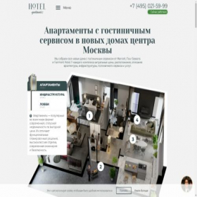 Скриншот главной страницы сайта hotelapartments.ru