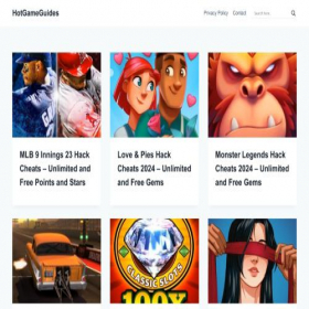 Скриншот главной страницы сайта hotgameguides.com