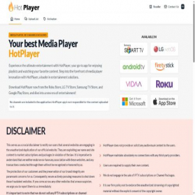 Скриншот главной страницы сайта hotplayer.app