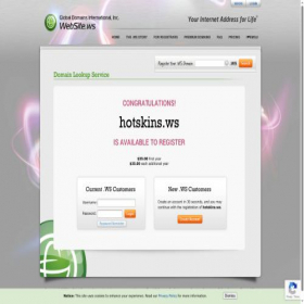 Скриншот главной страницы сайта hotskins.ws