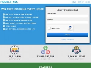 Скриншот главной страницы сайта hourly-ads.com