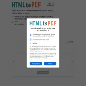 Скриншот главной страницы сайта html2pdf.com