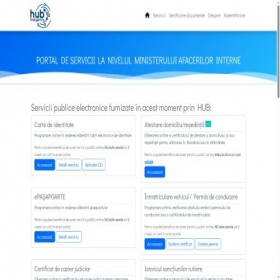 Скриншот главной страницы сайта hub.mai.gov.ro