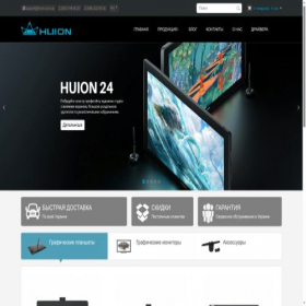 Скриншот главной страницы сайта huion.com.ua