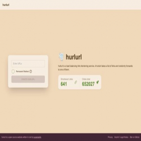 Скриншот главной страницы сайта hurlurl.com