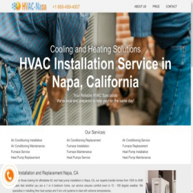 Скриншот главной страницы сайта hvac-napa.com