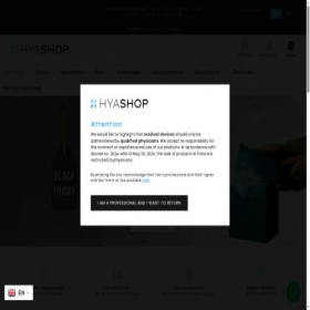 Скриншот главной страницы сайта hyashop.com