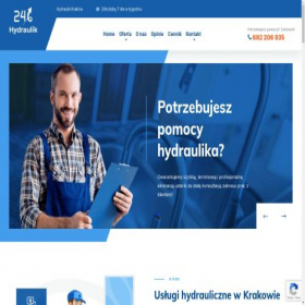 Скриншот главной страницы сайта hydraulik24.krakow.pl