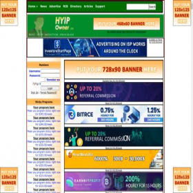 Скриншот главной страницы сайта hyipowner.com