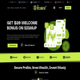 Скриншот главной страницы сайта icoinx.pro