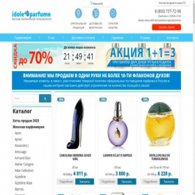 Скриншот главной страницы сайта idole-parfume.ru